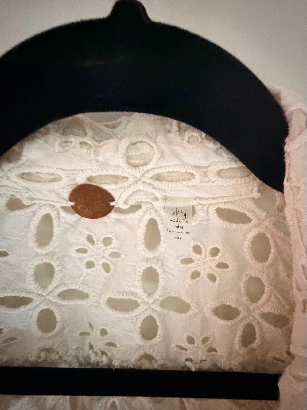 Free People Cream Crochet Lace Shacket Blazer - Picture 2 of 3
